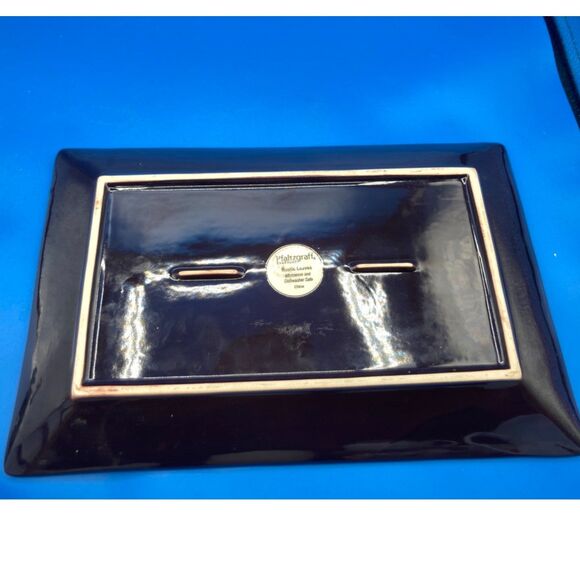 Pfaltzgraff Rustic leaves long rectangular serving platter tray 14" excellent - Picture 5 of 5